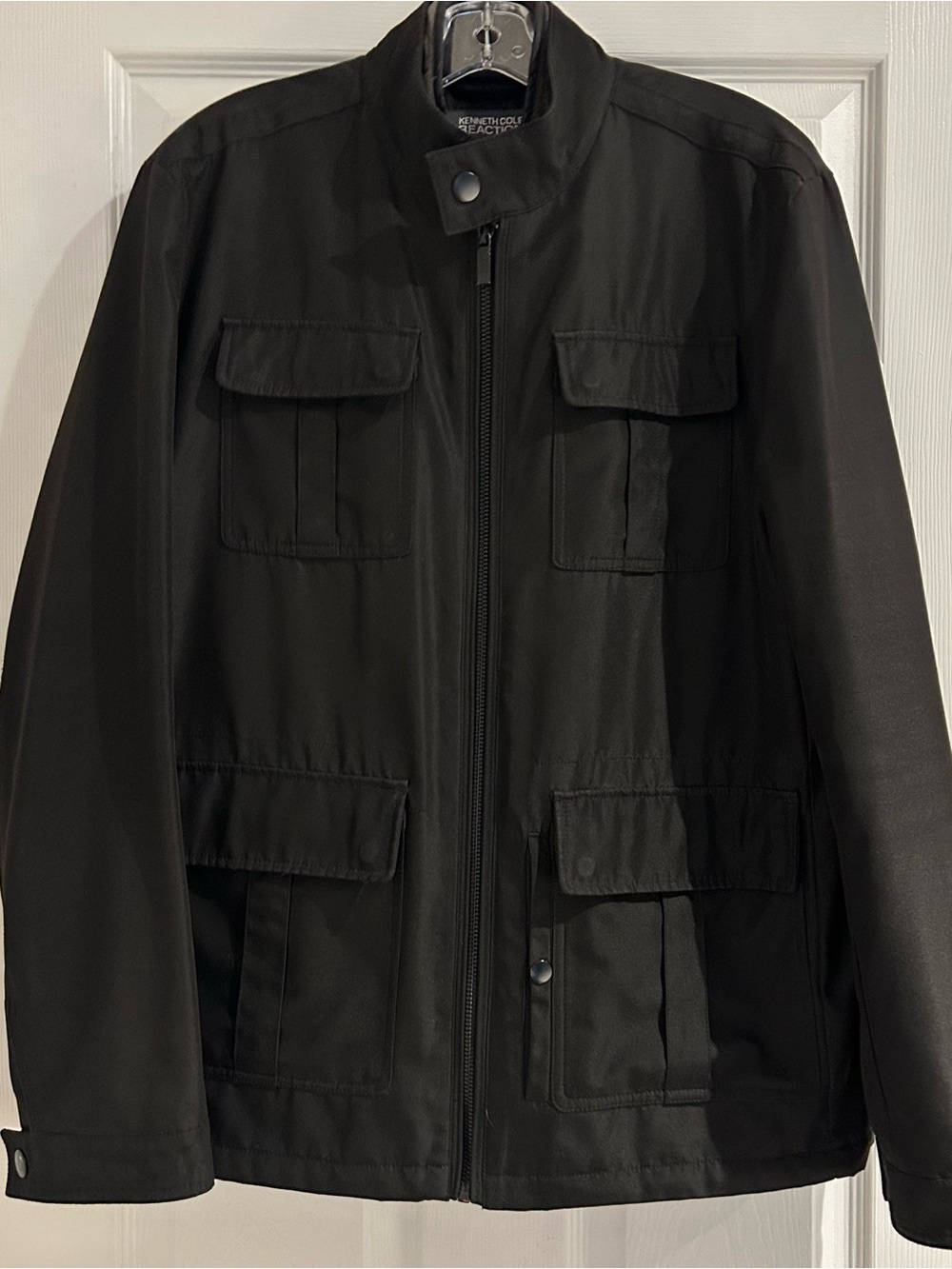 Kenneth Cole Black Military Utility Field Jacket
